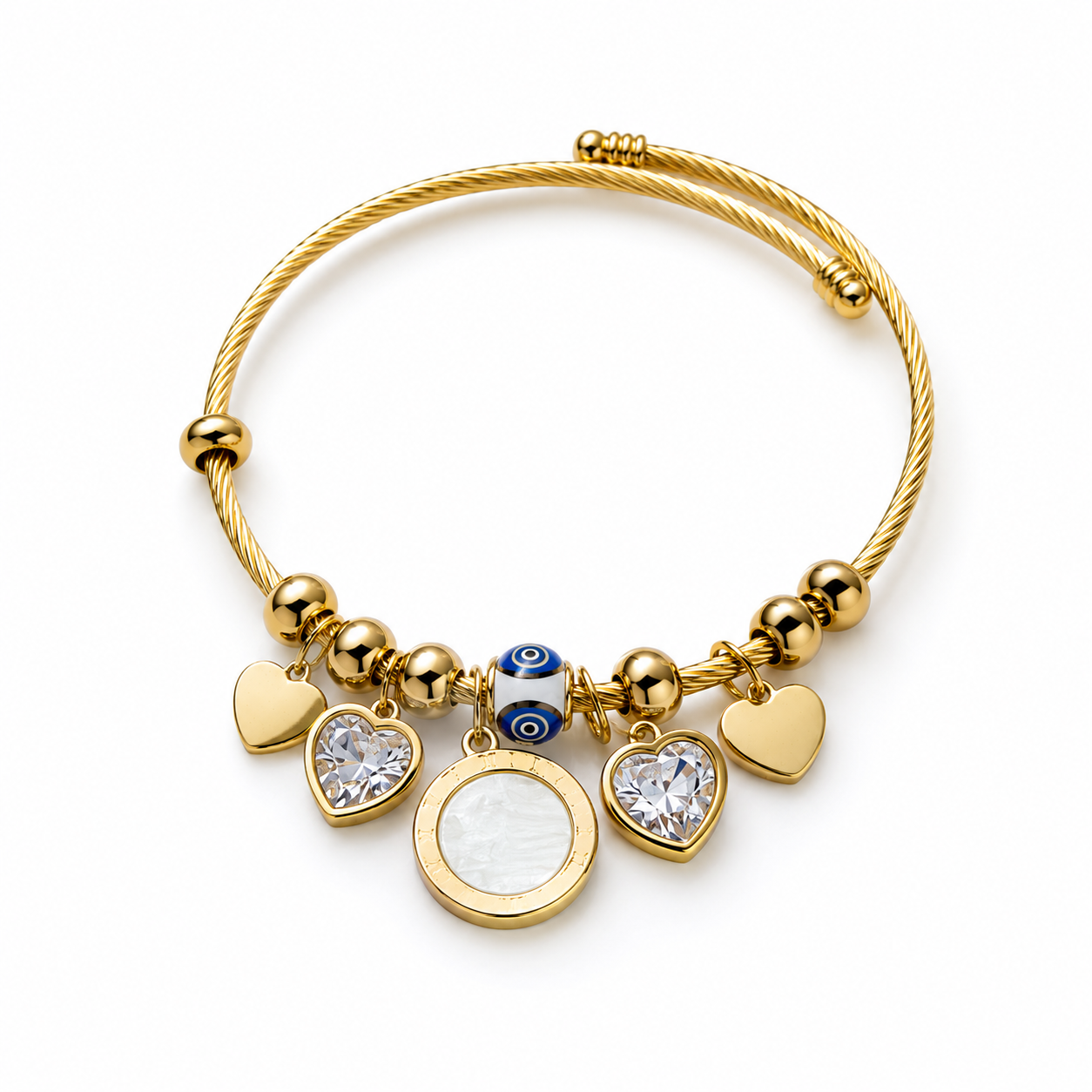 Gold charm bracelet 