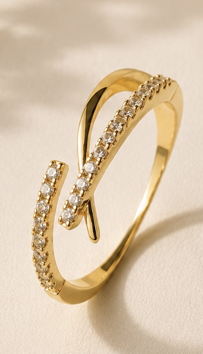 18k gold plated ring with American diamonds 