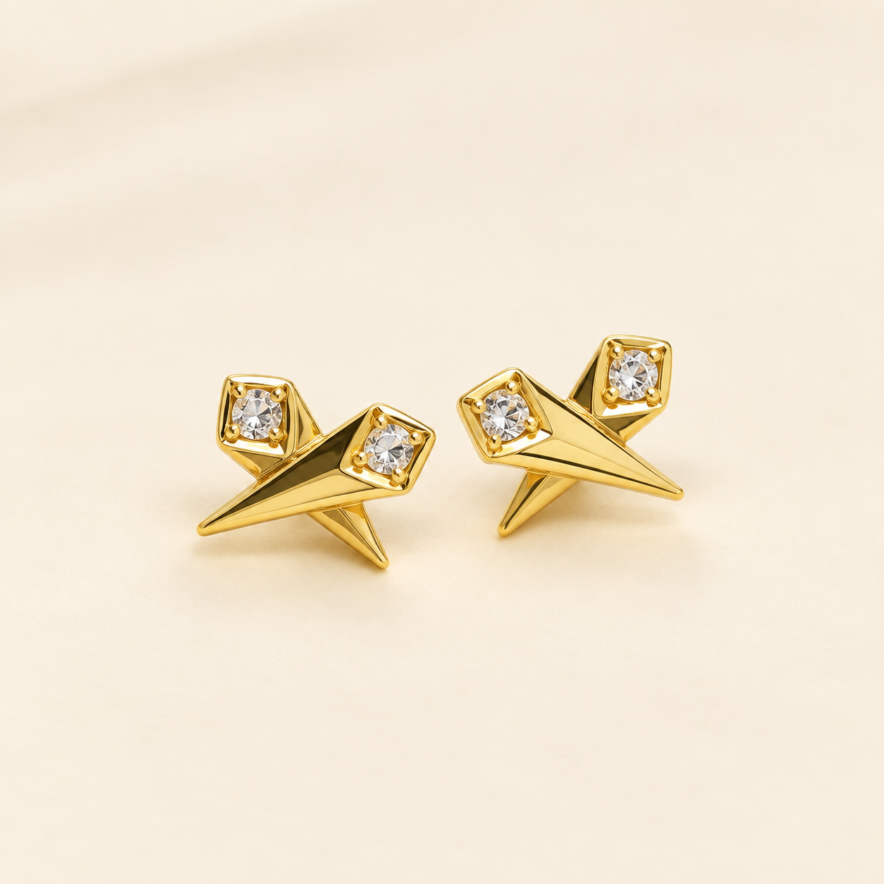 Unique earrings 18k gold plated 