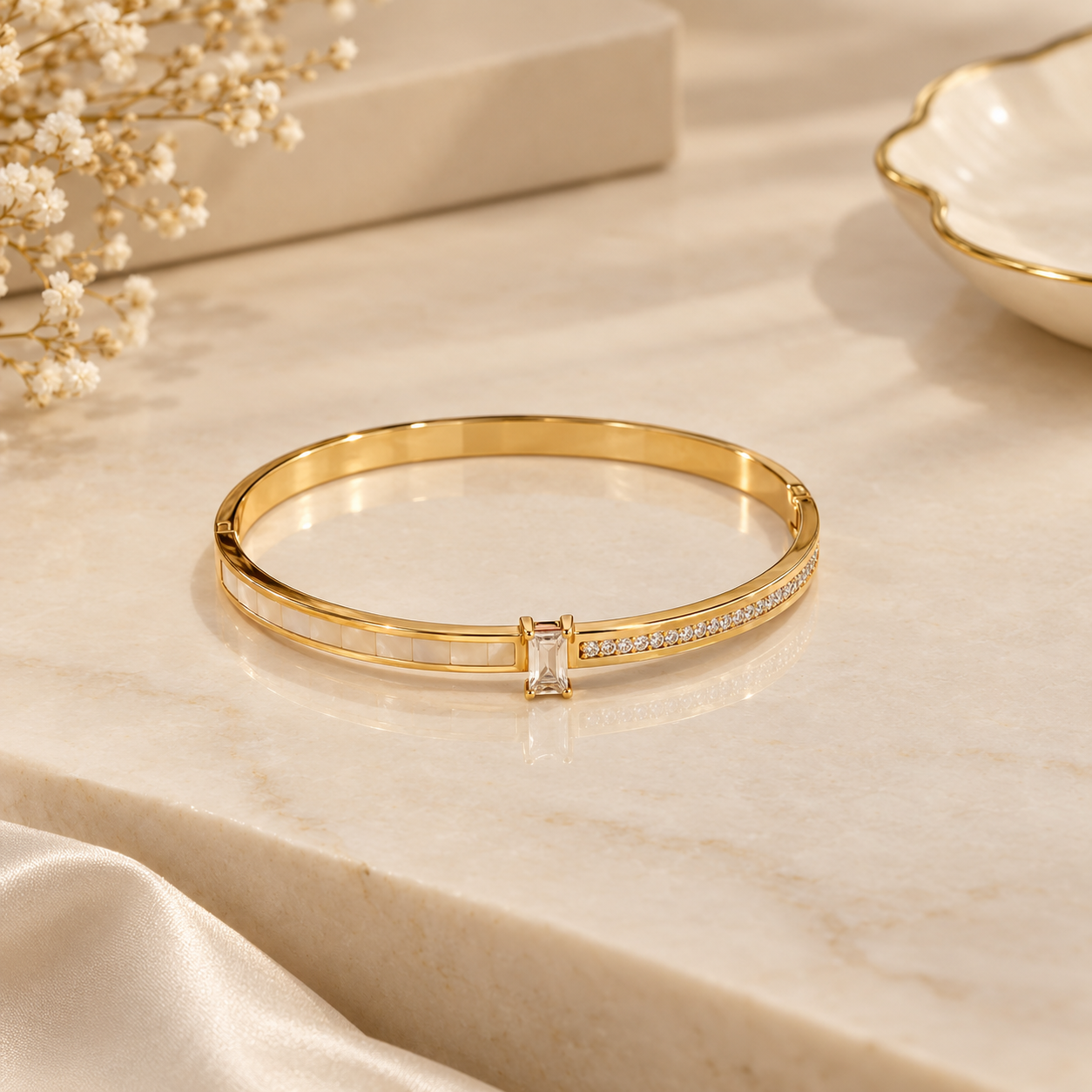 18k gold plates kada bracelet